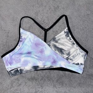 Victorias Secret PINK Wrap Bra Tie Dye Multi-Color XL NWOT